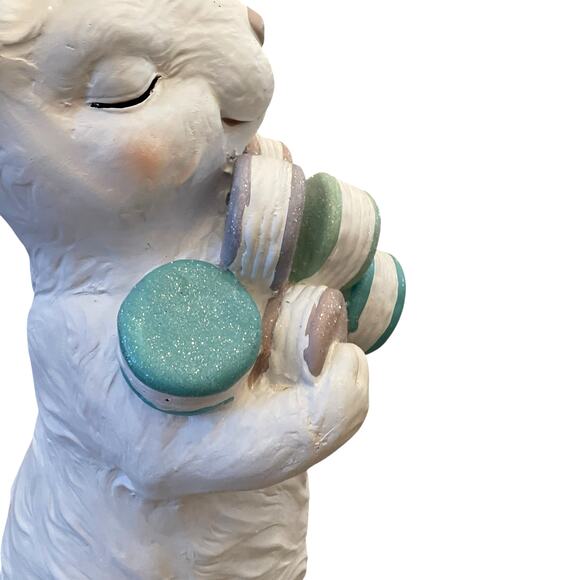 Sweet Treats Oversized 24in Bunny Rabbit With Macarons Easter Spring Decor New - Picture 10 of 16